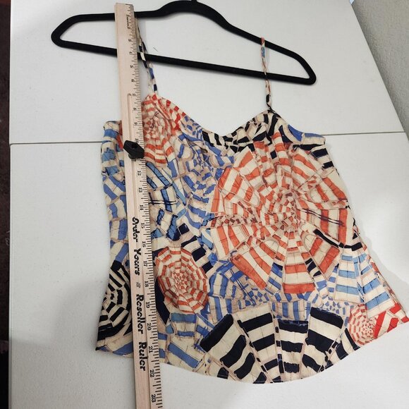 Diane von Furstenberg Cami Tank Top Womens Small Silk Multicolor Abstract Print - Picture 6 of 9